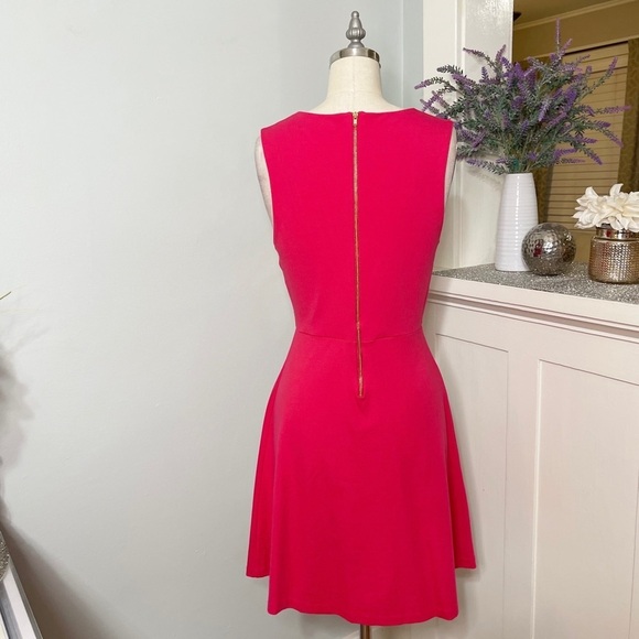 The Limited V-Neck Fit & Flare Skater Dress Hot Pink XS - Picture 5 of 9